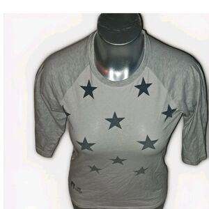 Vintage Rocawear Classic  Stars And Stripes Jersey style, Gray And White Size M